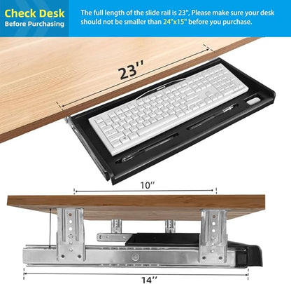 TOOCUST Under Desk Keyboard Tray, Desk Extender - Image 6