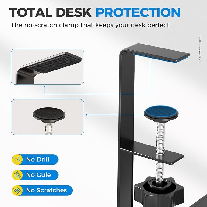 25" Extra Large Under Desk Cable Management, Cinati Wire Organizers No Drill - Image 3