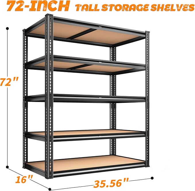 2050LBS Storage Shelves Heavy Duty 5 Tier Garage Storage Shelving, Adjustable - Image 3