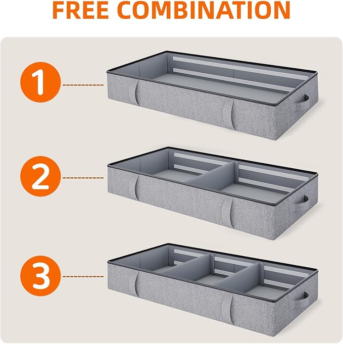 Vailando Storage Containers, 6 Inches Tall 60L Underbed Storage Bins - Image 4