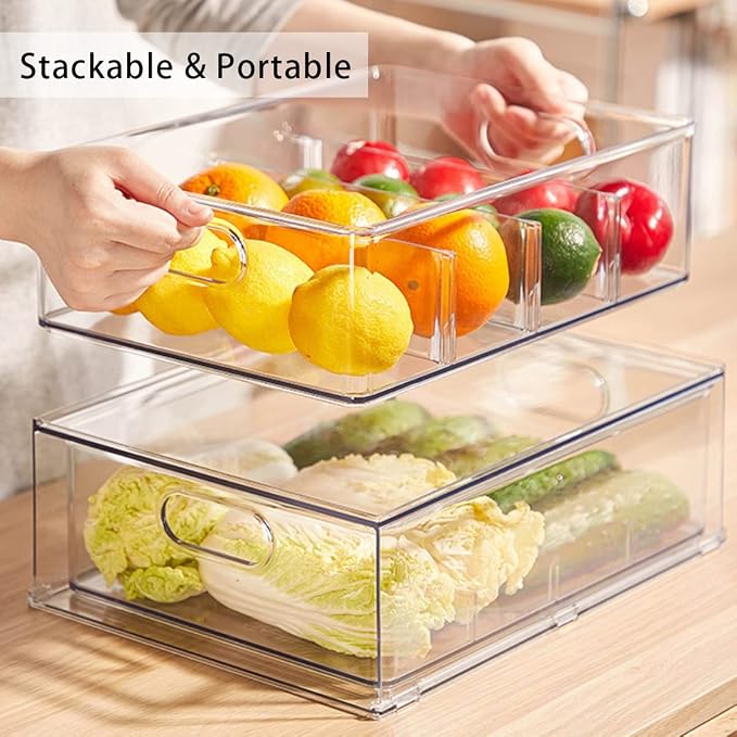 Mano 3PackFridge Drawer Pull Out Stackable Bins - Image 6