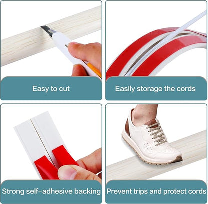 Floor Cord Cover Self Adhesive Cord Hider Floor Extension Cord Covers - Image 3