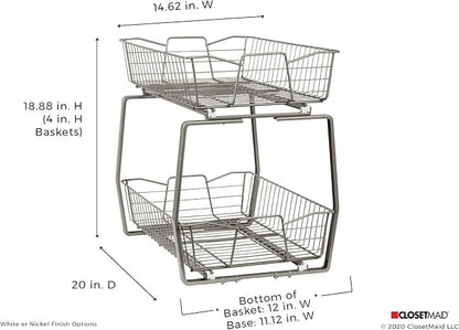 ClosetMaid 14 in. Pull Out Cabinet Organizer, 2 Tier, Heavy Duty, Slide Out - Image 9