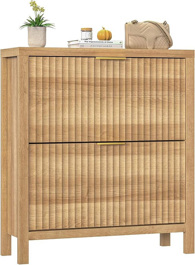 Fluted Shoe Cabinet Storage by YomiluveDesign