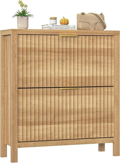 Fluted Shoe Cabinet Storage by YomiluveDesign
