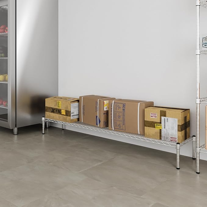 14" Deep x 72" Wide x 8" Height 1-Tier Wire Shelving Kit | NSF Commercial - Image 5