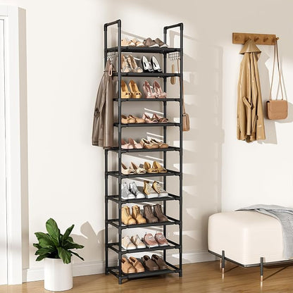 LANTEFUL 10 Tiers Shoe Rack 25 Pairs Large Capacity Tall Shoe Organizer Sturdy - Image 7