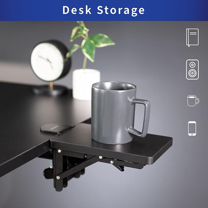VIVO Clamp-on 6 x 9 inch Desk Extender, Wrist Support, Armrest Tray, Table Mount - Image 4