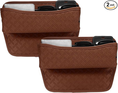 HARFINGTON 2pcs Car Seat Gap Filler Organizer 11.5 x 8 x 2.1 Inch Leather by HARFINGTON