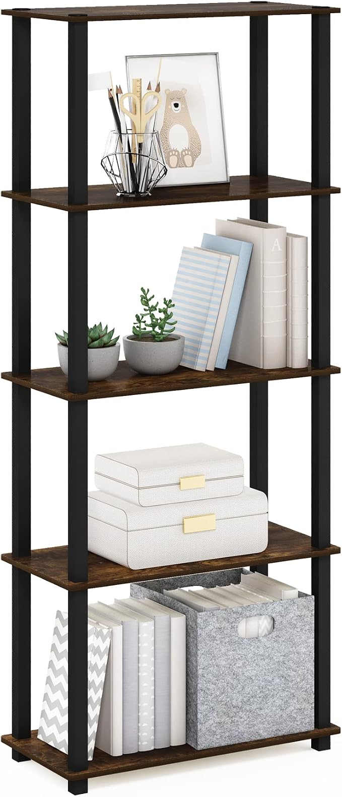 Furinno Turn-S-Tube 5-Tier Multipurpose Shelf Display Rack by Furinno-FitsYourSpaceFitsYourBudget