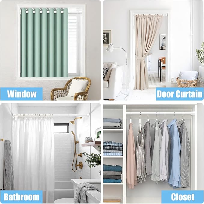 AIZESI Tension Curtain Rod Adjustable Spring Tension Rods - Image 6