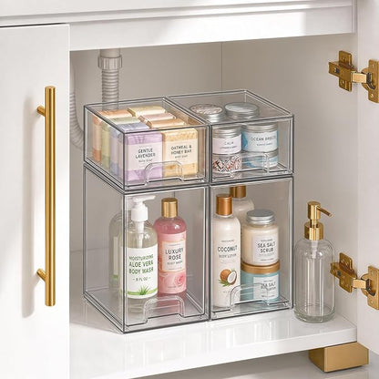 Clear Stackable Storage Drawers, Baby Bottle Organizer, Easily-Access Makeup - Image 9