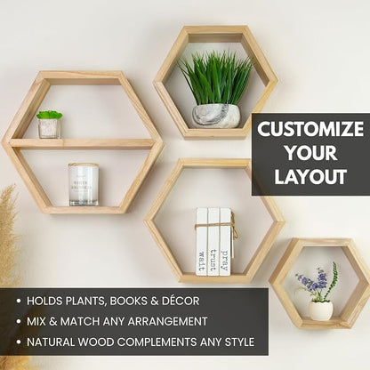 Hexagon Floating Shelves Set of 4 - Image 5