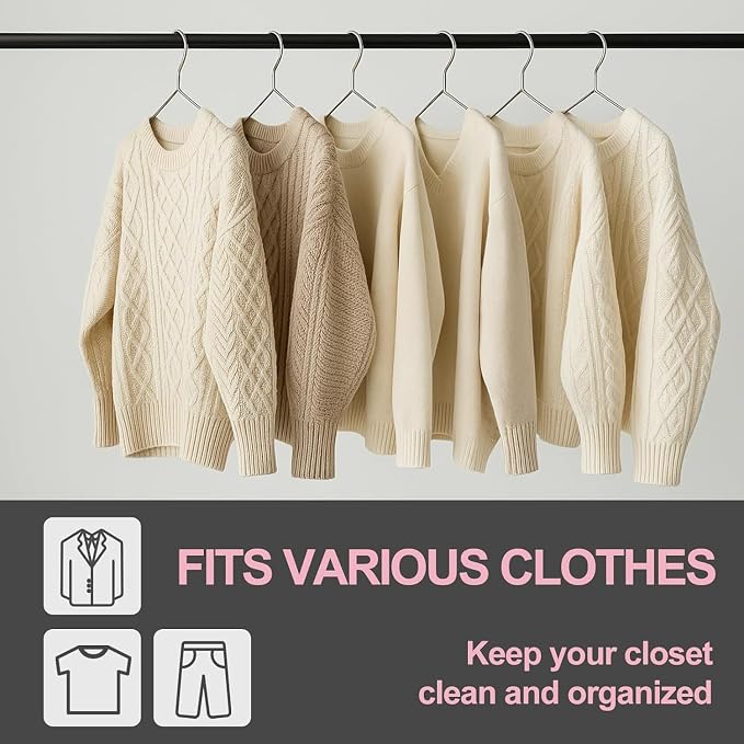 Metal Hangers Heavy Duty 18 Inch Clothes Hangers, Space Saving and Non-Slip - Image 7