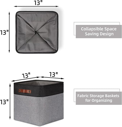 HNZIGE 13x13x13 Storage Baskets Large Fabric Storage Cubes - Image 5