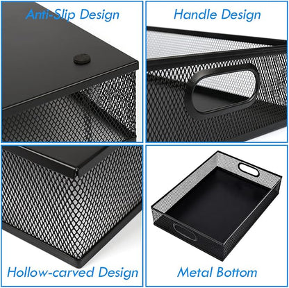 Desk Drawer Organizer, A4 Large Metal Mesh Desk Organizer Tray, Versatile - Image 4