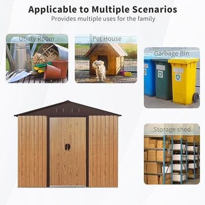 Outdoor Metal Storage Shed Window Ventilation Foundation Frame Waterproof - Image 8