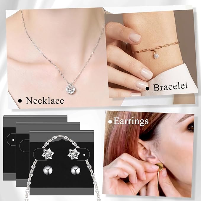 200 Pieces Black Earring Card Holders Velvet Hanging Jewelry Display Cards - Image 4
