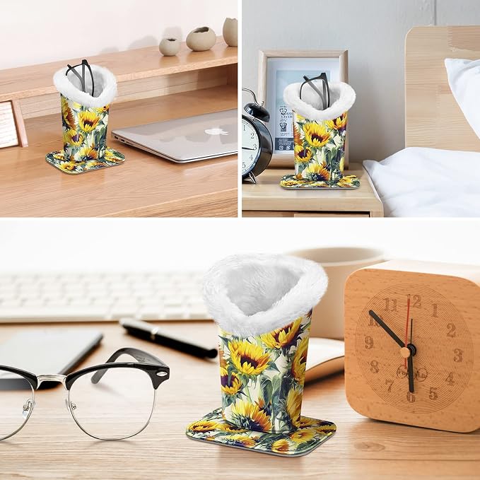 Fintie Plush Lined Eyeglasses Holder, Glasses Stand Case, Anti-scratch Glasses - Image 6