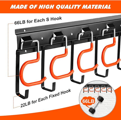 51'' All Metal Garden Tool Organizer Adjustable Garage Tool Organizer Wall - Image 3