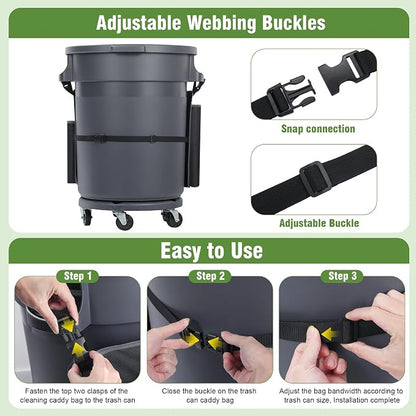 Trash Can Caddy Bags Fit 32-55 Gallon Garbage Bins, Garbage Bin Caddy Bag - Image 5