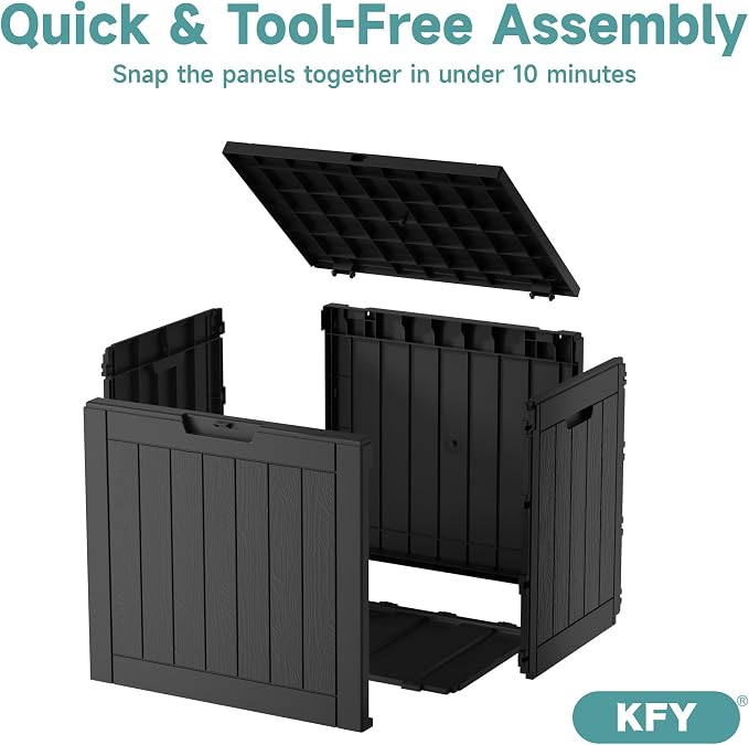 30 Gallon Waterproof Resin Deck Box, UV Resistant Outdoor Storage - Image 6