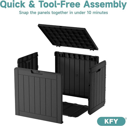 30 Gallon Waterproof Resin Deck Box, UV Resistant Outdoor Storage - Image 6