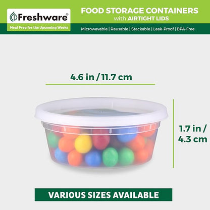 Freshware Food Storage Containers 8 oz Plastic Deli Containers - Image 3