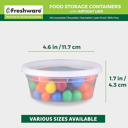 Freshware Food Storage Containers 8 oz Plastic Deli Containers - Image 3