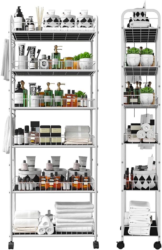 10in 6 Tier Slim Storage Cart by Seadasyoon