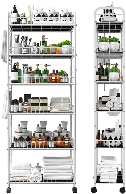10in 6 Tier Slim Storage Cart by Seadasyoon