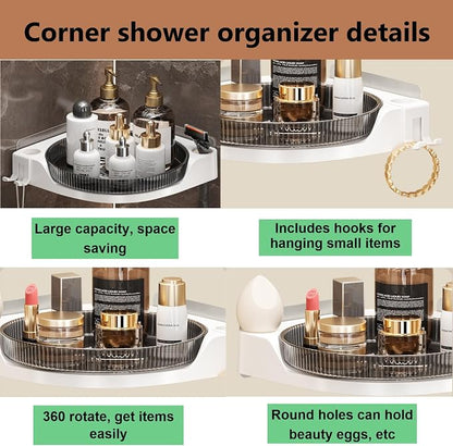 360 Rotating Makeup Organizer Spinning Bathroom Organizer 1 Pack Corner Storage - Image 4