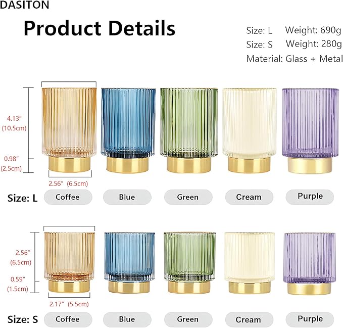 DASITON Makeup Brush holder Organizer, Crystal Cosmetic Makeup Brush Glass - Image 6