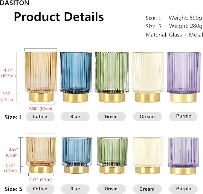 DASITON Makeup Brush holder Organizer, Crystal Cosmetic Makeup Brush Glass - Image 6
