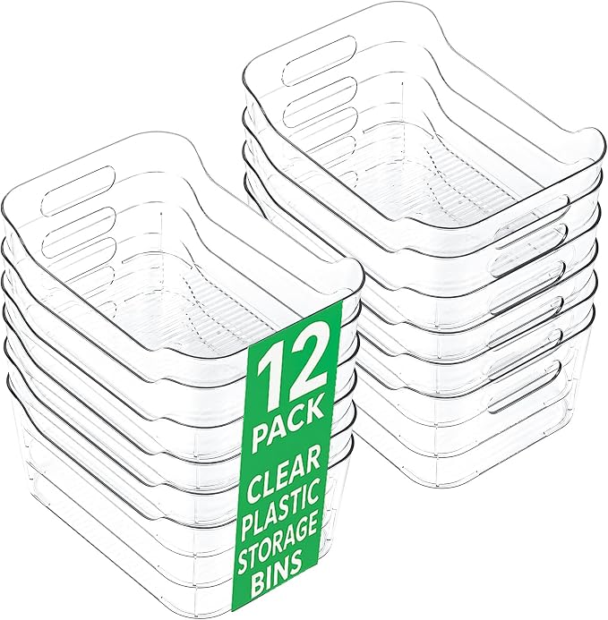 12 Pack Clear Plastic Storage Bins, Acrylic Organizer and Containers - Image 9