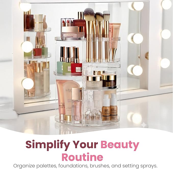 Masirs 360 Rotating Makeup Organizer Countertop - Image 7