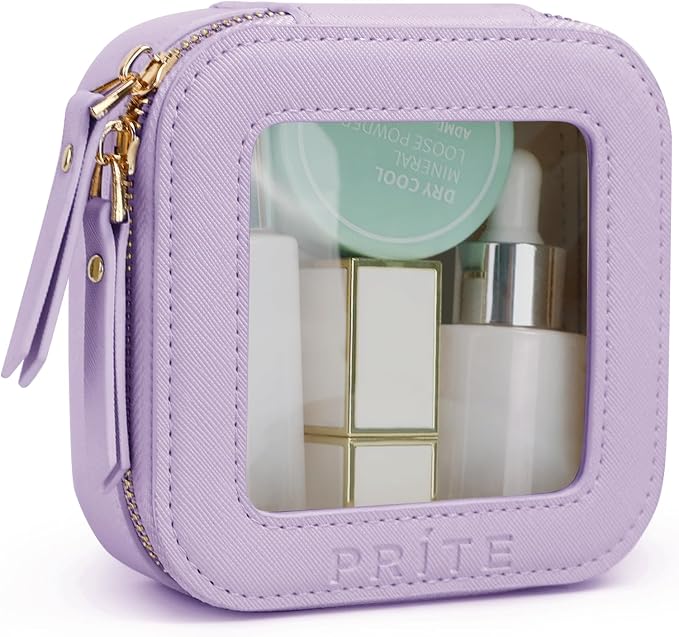Prite Small Makeup Bag for Women Portable Clear Makeup Bag Cute Mini Waterproof by Prite