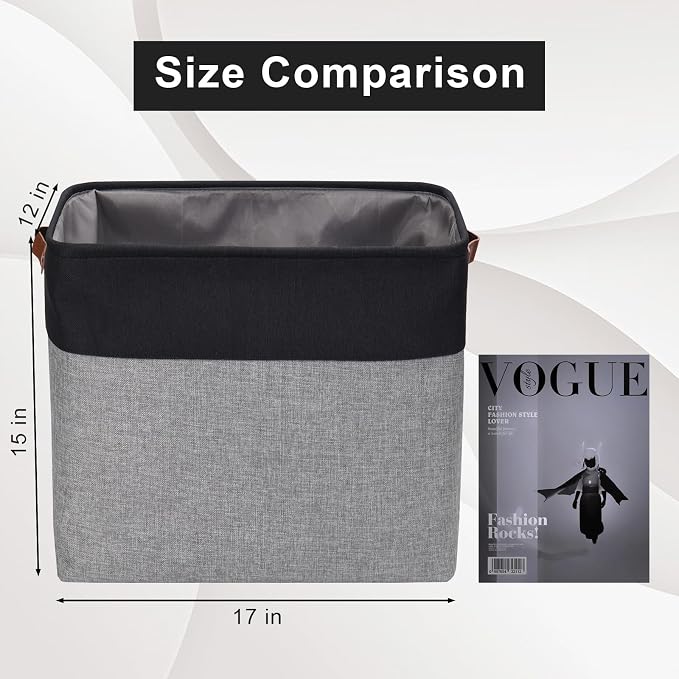 Large Fabric Storage Baskets | 50L Storage Bins, Decorative Linen Closet Baskets - Image 3