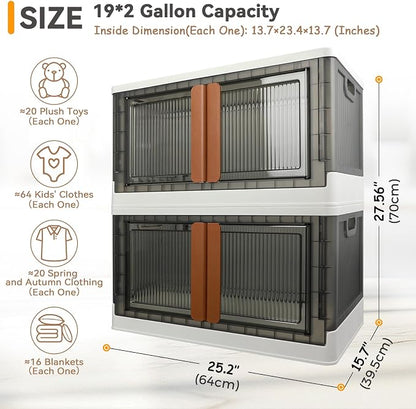 Storage Bins, Cabinet with Lids, Extra Large Useful Box, 19 Gallons Capacity - Image 2