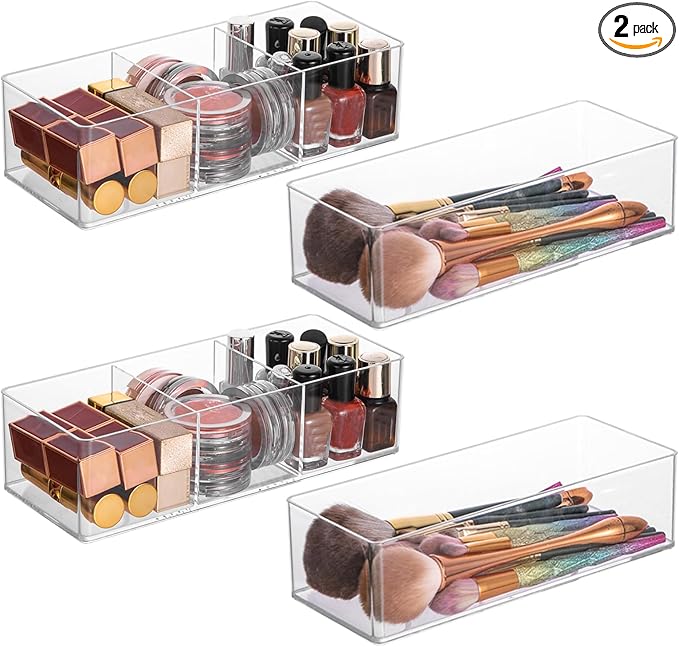 Acrylic Organizer 2 pieces Makeup Organizer Countertop by LONTOHCE