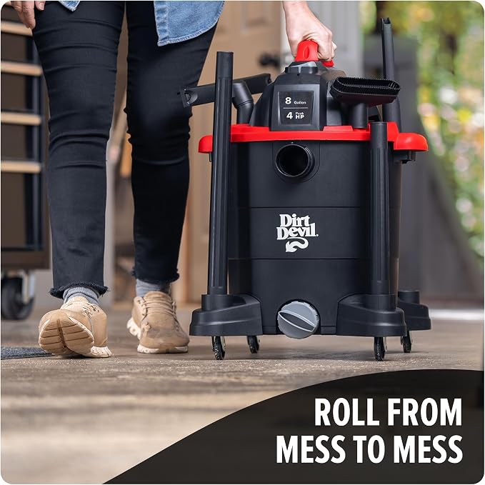 Dirt Devil 8 Gallon Corded Wet Dry Shop Vacuum, Heavy Duty Vacuum - Image 6