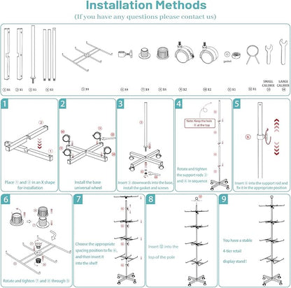 Retail Display Stand Rotating Display Stand 4 Tier Spinning Display Stand - Image 6
