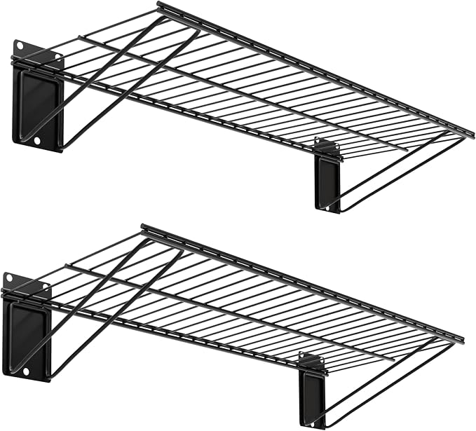 Wall Shelf 24'' x 11'' Garage Wall Mounted Storage Shelves, Heavy Duty Metal by BELLOYON