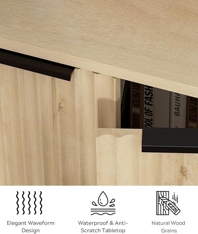 Fluted Corner Cabinet, Modern Small Corner Floor Cabinet - Image 5