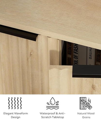 Fluted Corner Cabinet, Modern Small Corner Floor Cabinet - Image 5
