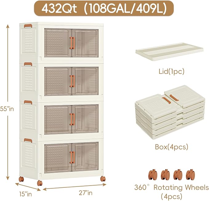 JEKO&JEKO 432 Qt Plastic Storage Bins - Image 2