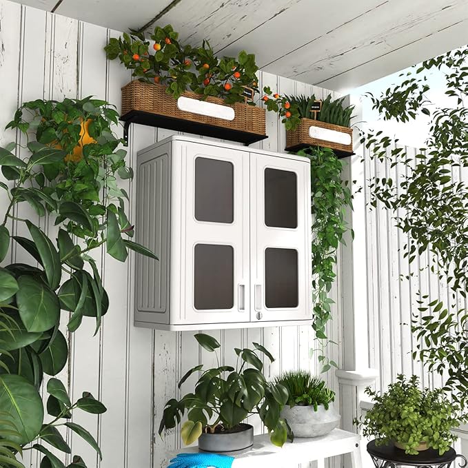 KINYING Outdoor Storage Cabinet Waterproof, Resin Garage and Laundry Room Wall - Image 6
