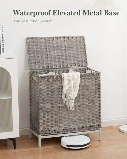 SETVSON Laundry Hamper with Lid 132 L, Clothes Hamper with Lid, Handwoven - Image 2
