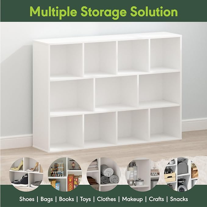 Furinno LUDER Book Shelf, 11-Cube Bookshelf, Reversible Cube Storage Bookcase - Image 7
