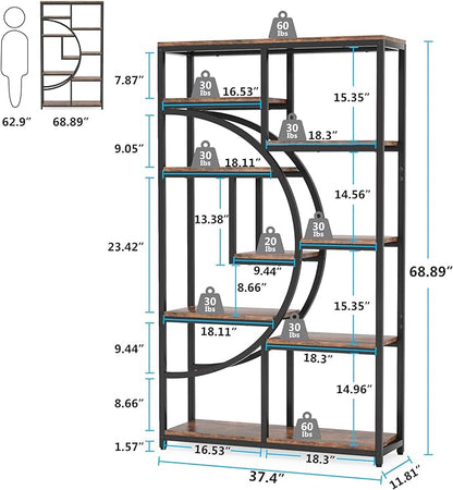 Tribesigns Industrial Bookshelf Bookcase - Image 2